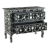Fleur 42" Two Drawer Chest with Floral Horn Inlay from Home Trends & Design - Luna Furniture
