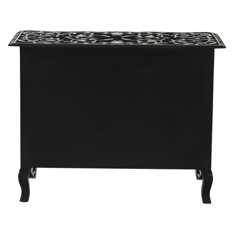 Fleur 42" Two Drawer Chest with Floral Horn Inlay from Home Trends & Design - Luna Furniture