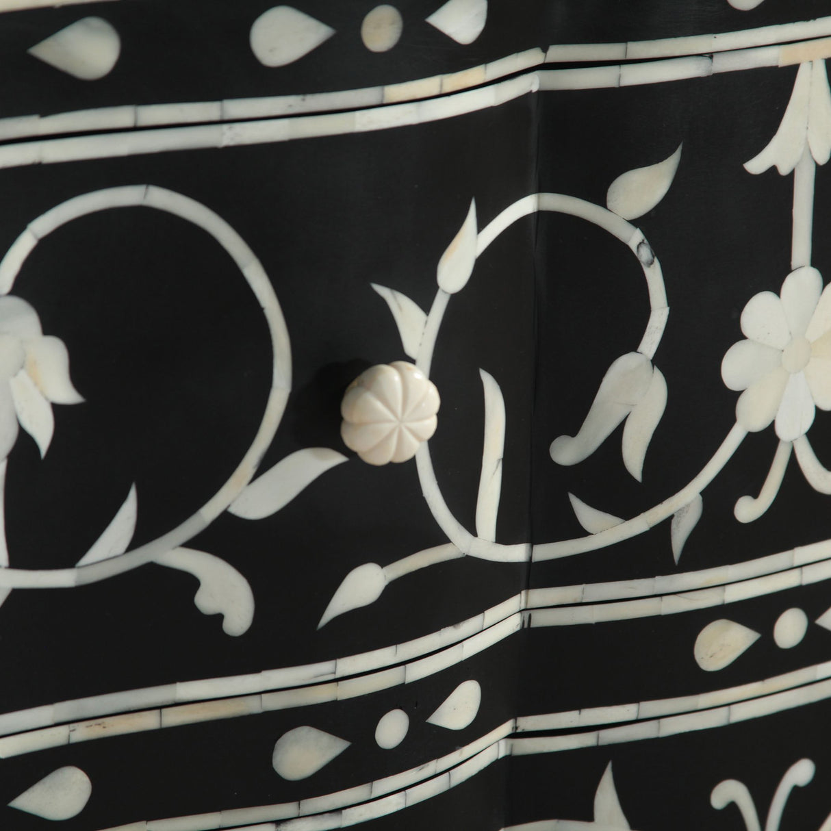 Fleur 42" Two Drawer Chest with Floral Horn Inlay from Home Trends & Design - Luna Furniture