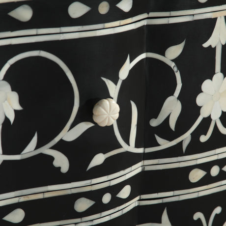 Fleur 42" Two Drawer Chest with Floral Horn Inlay from Home Trends & Design - Luna Furniture