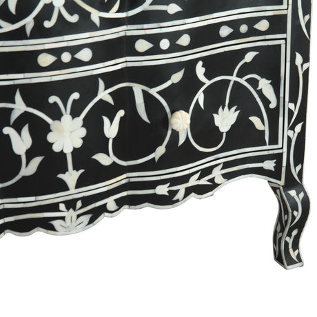 Fleur 42" Two Drawer Chest with Floral Horn Inlay from Home Trends & Design - Luna Furniture
