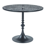Fleur 36" Round Table with Floral Horn Inlay and Black Iron Powder Coated from Home Trends & Design - Luna Furniture