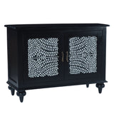 Fleur 50" Two Door Sideboard with Floral Horn Inlay and Wood