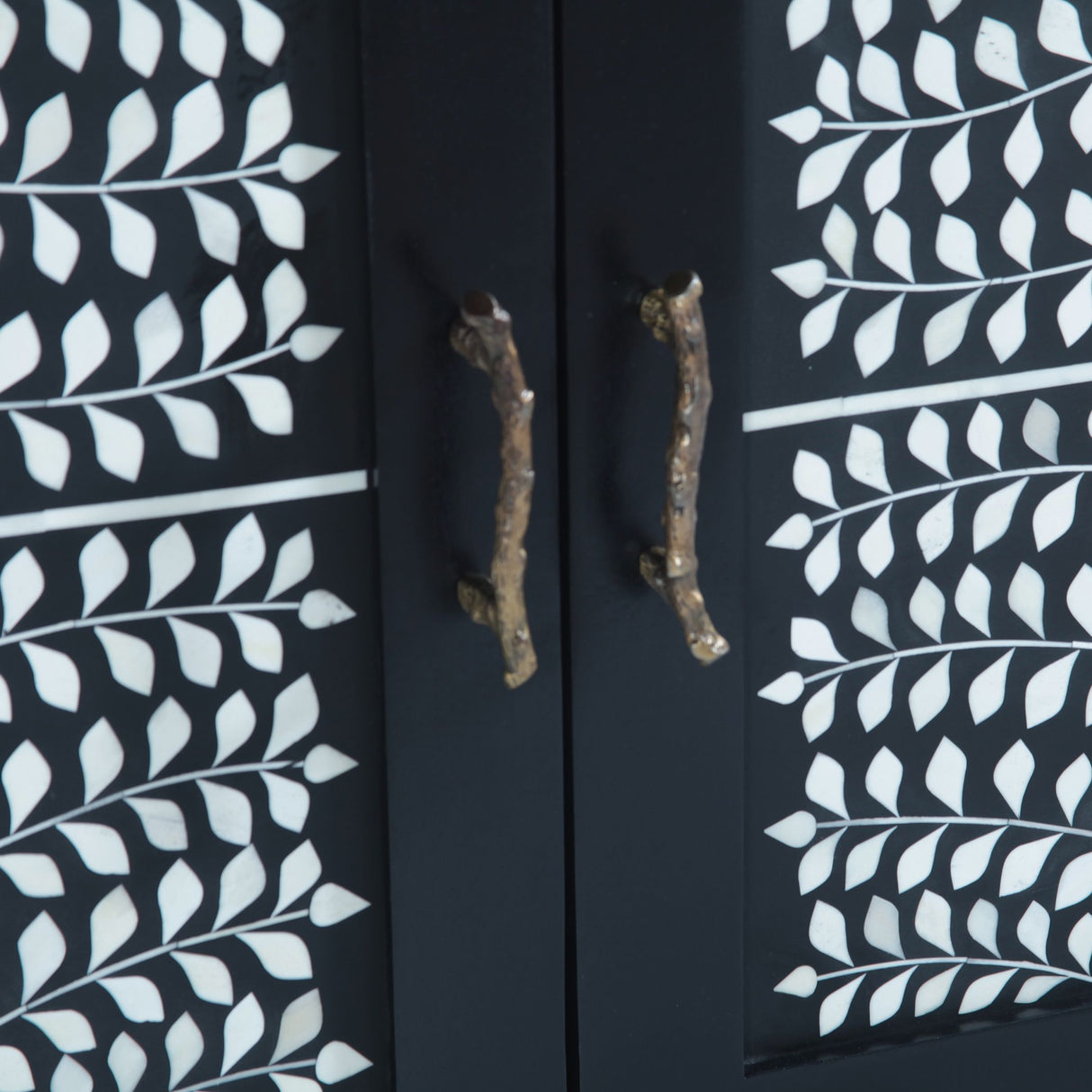 Fleur 50" Two Door Sideboard with Floral Horn Inlay and Wood