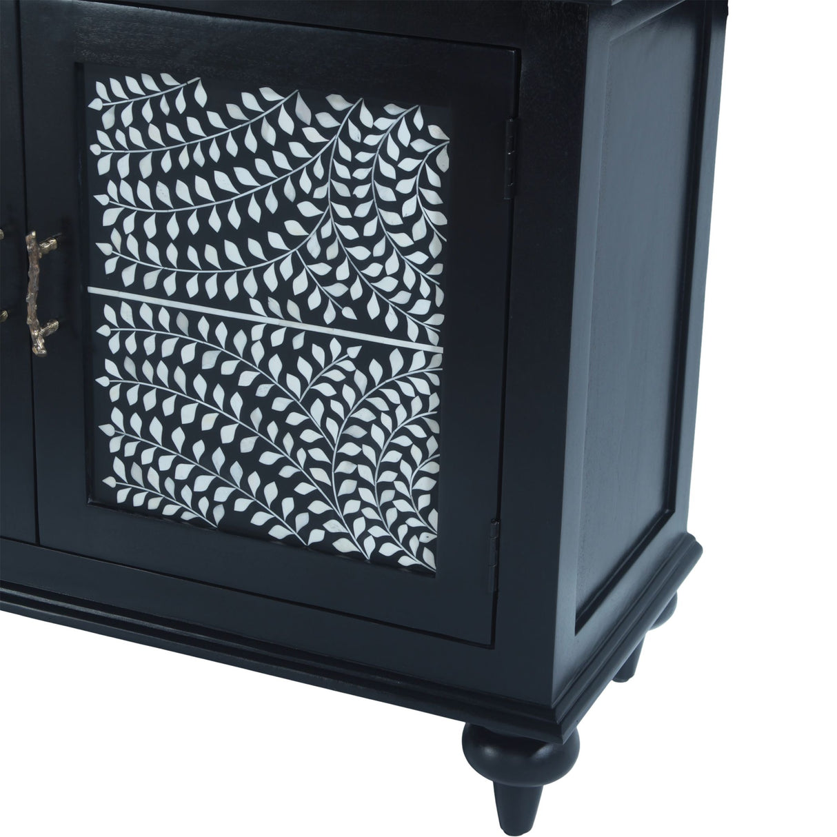 Fleur 50" Two Door Sideboard with Floral Horn Inlay and Wood