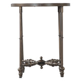 Fleur 20" Side Table with Floral Horn Inlay and Iron from Home Trends & Design - Luna Furniture