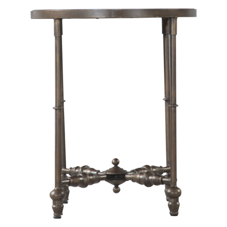 Fleur 20" Side Table with Floral Horn Inlay and Iron from Home Trends & Design - Luna Furniture