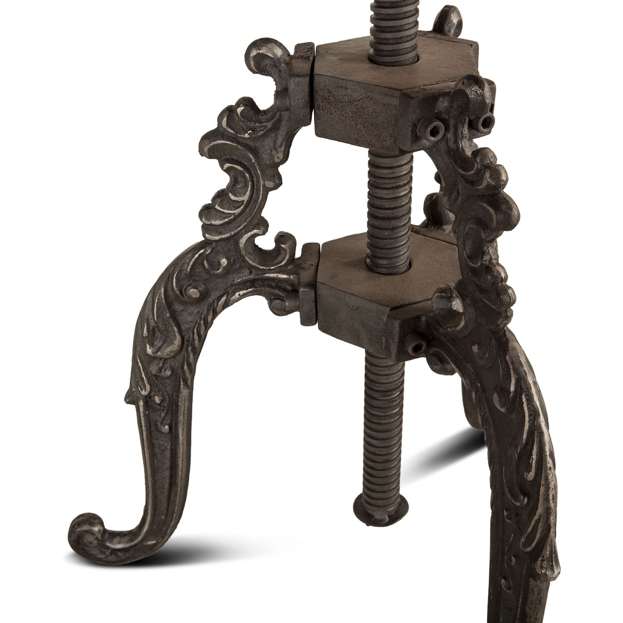 French Vintage 16" Adjustable Stool in Weathered Teak from Home Trends & Design - Luna Furniture