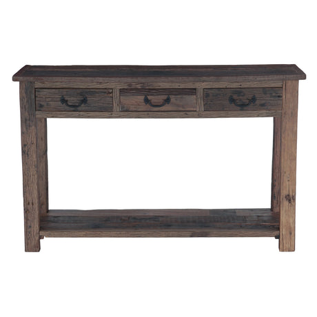 Hacienda 50" Console Table with Three Drawers in Reclaimed Wood from Home Trends & Design - Luna Furniture