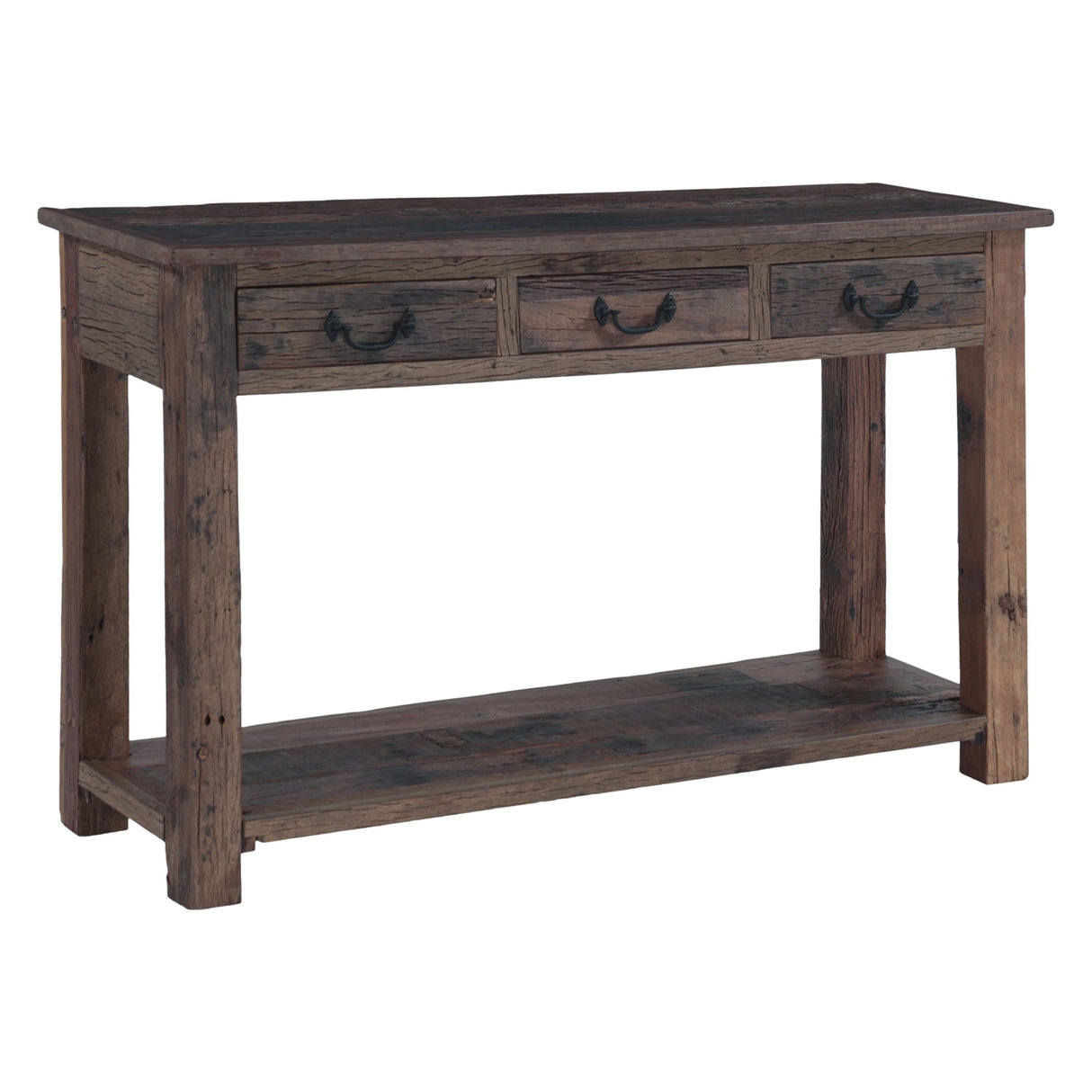 Hacienda 50" Console Table with Three Drawers in Reclaimed Wood from Home Trends & Design - Luna Furniture