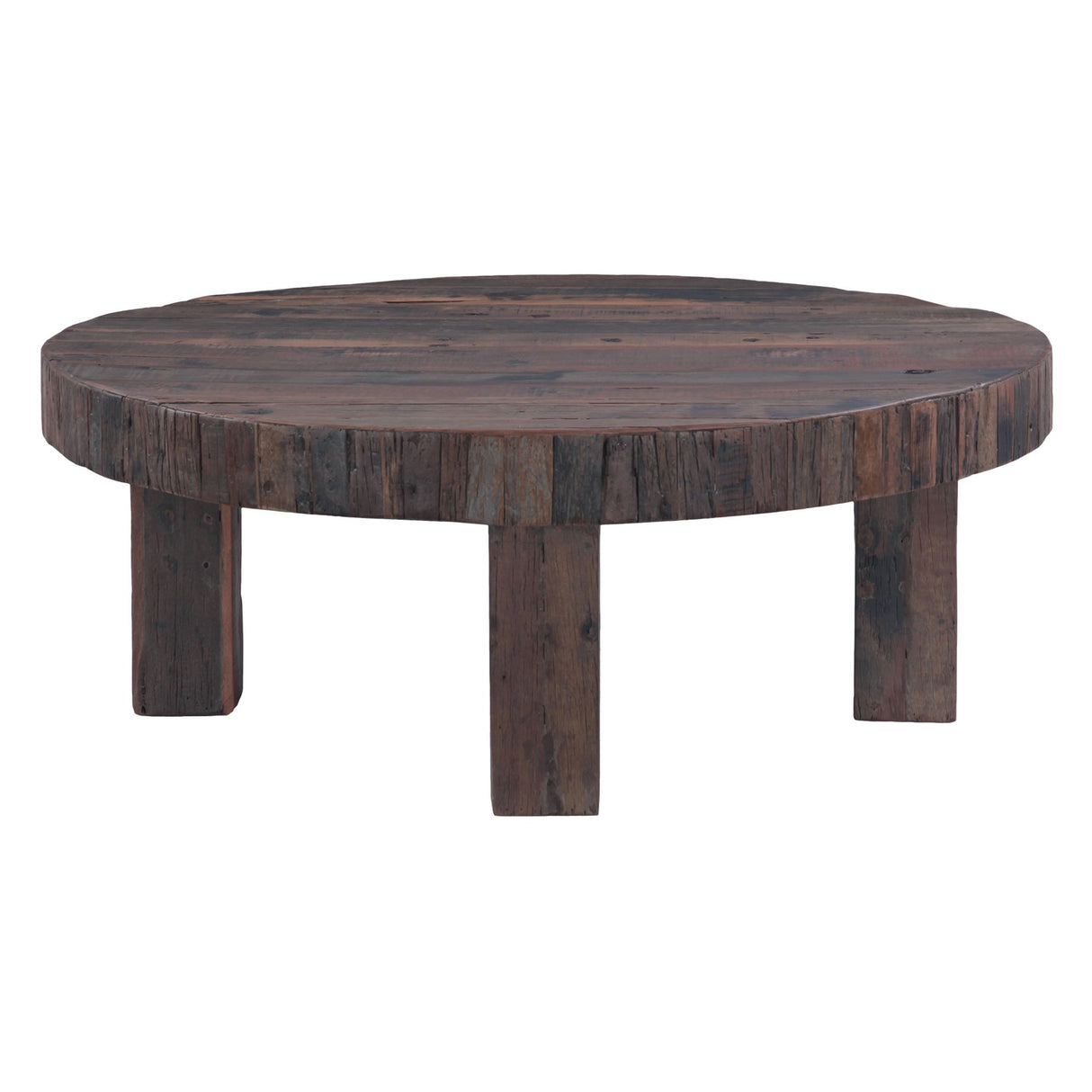 Hacienda 47" Round Coffee Table in Reclaimed Wood from Home Trends & Design - Luna Furniture