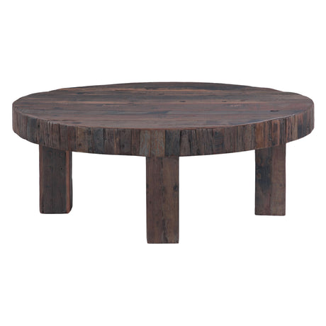 Hacienda 47" Round Coffee Table in Reclaimed Wood from Home Trends & Design - Luna Furniture