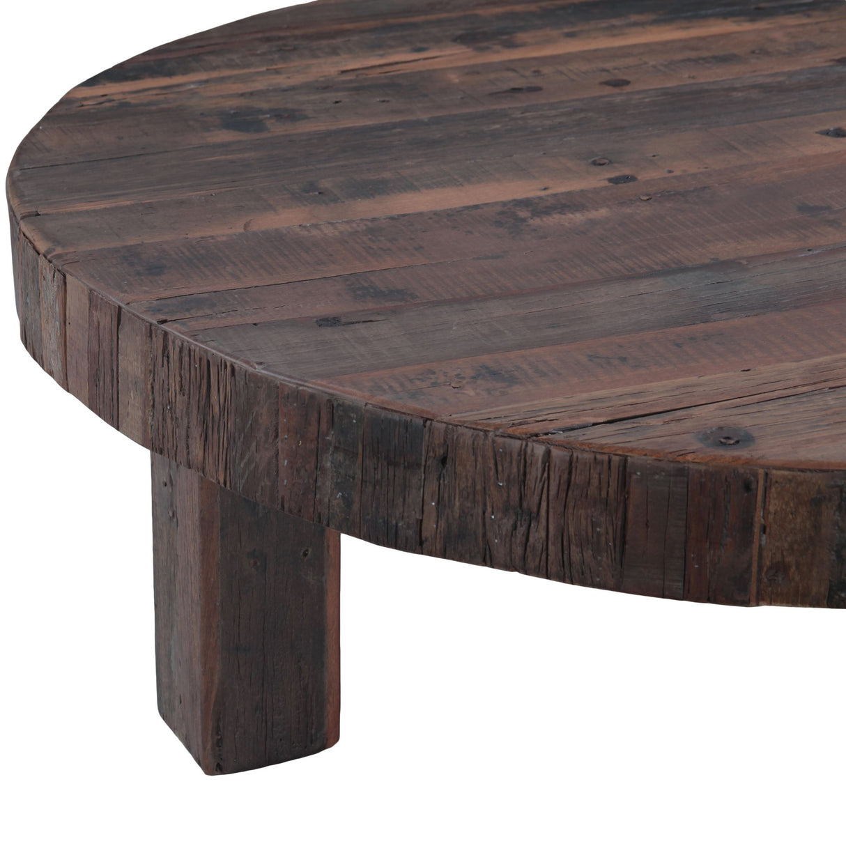 Hacienda 47" Round Coffee Table in Reclaimed Wood from Home Trends & Design - Luna Furniture