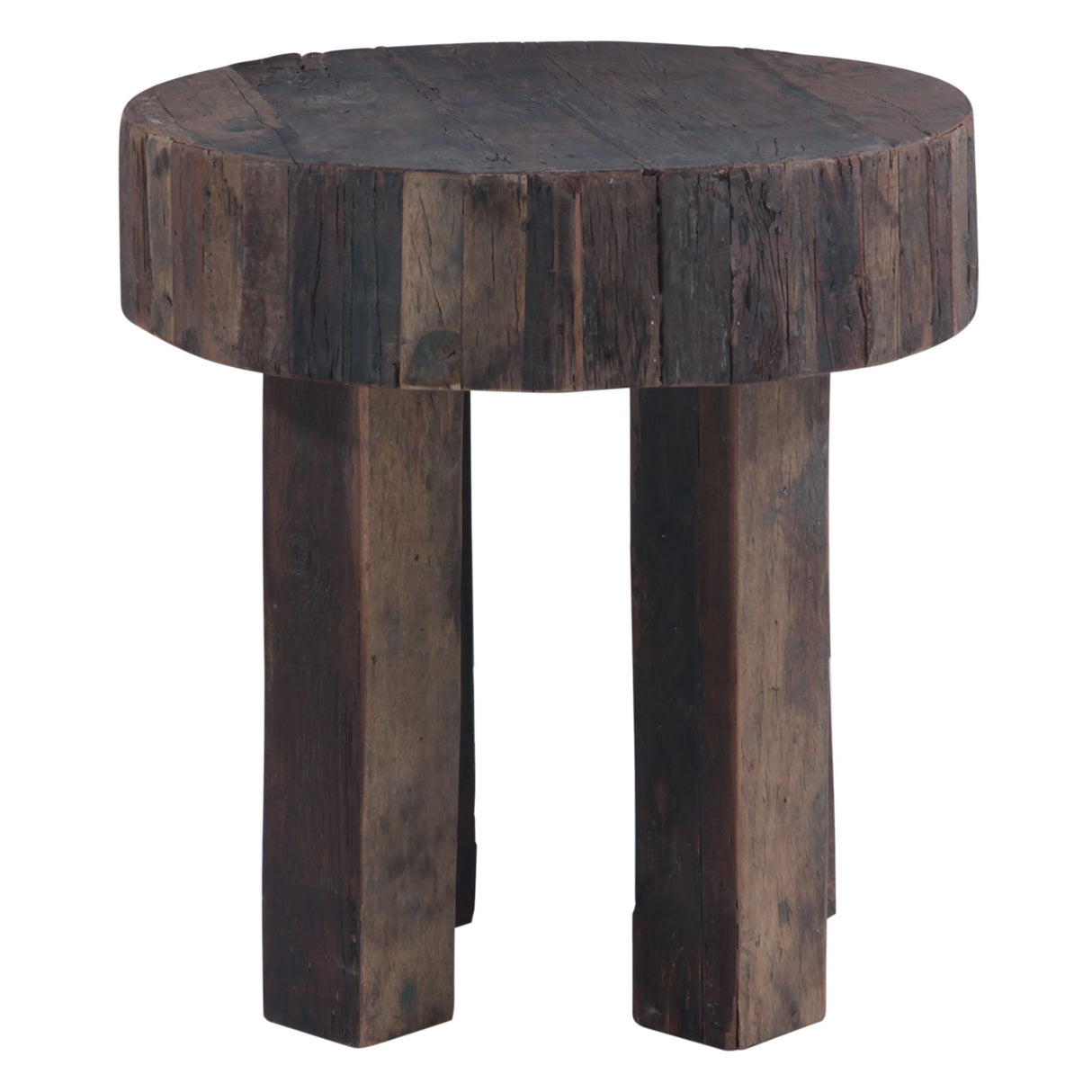 Hacienda 24" Round Side Table in Reclaimed Hardwood from Home Trends & Design - Luna Furniture