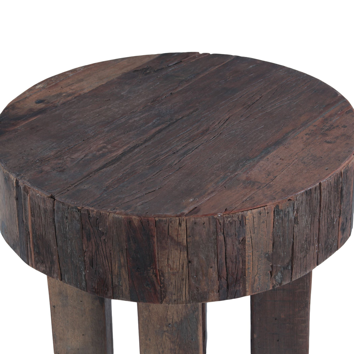 Hacienda 24" Round Side Table in Reclaimed Hardwood from Home Trends & Design - Luna Furniture