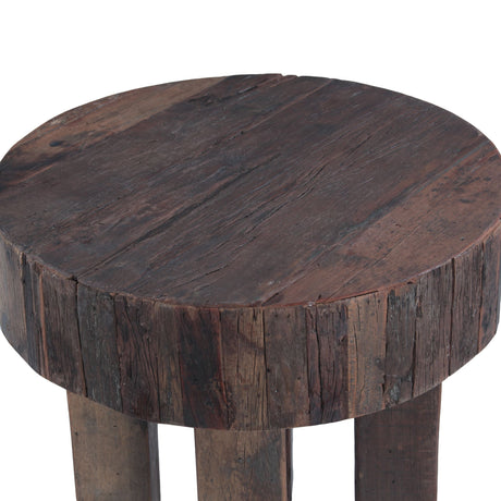 Hacienda 24" Round Side Table in Reclaimed Hardwood from Home Trends & Design - Luna Furniture