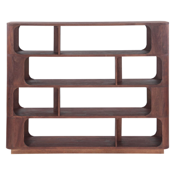 Henderson 67" Wide Bookshelf in Pecan Brown
