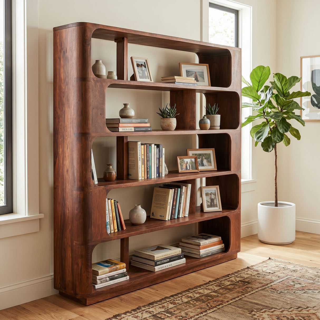 Henderson 69" Tall Bookshelf in Pecan Brown from Home Trends & Design - Luna Furniture