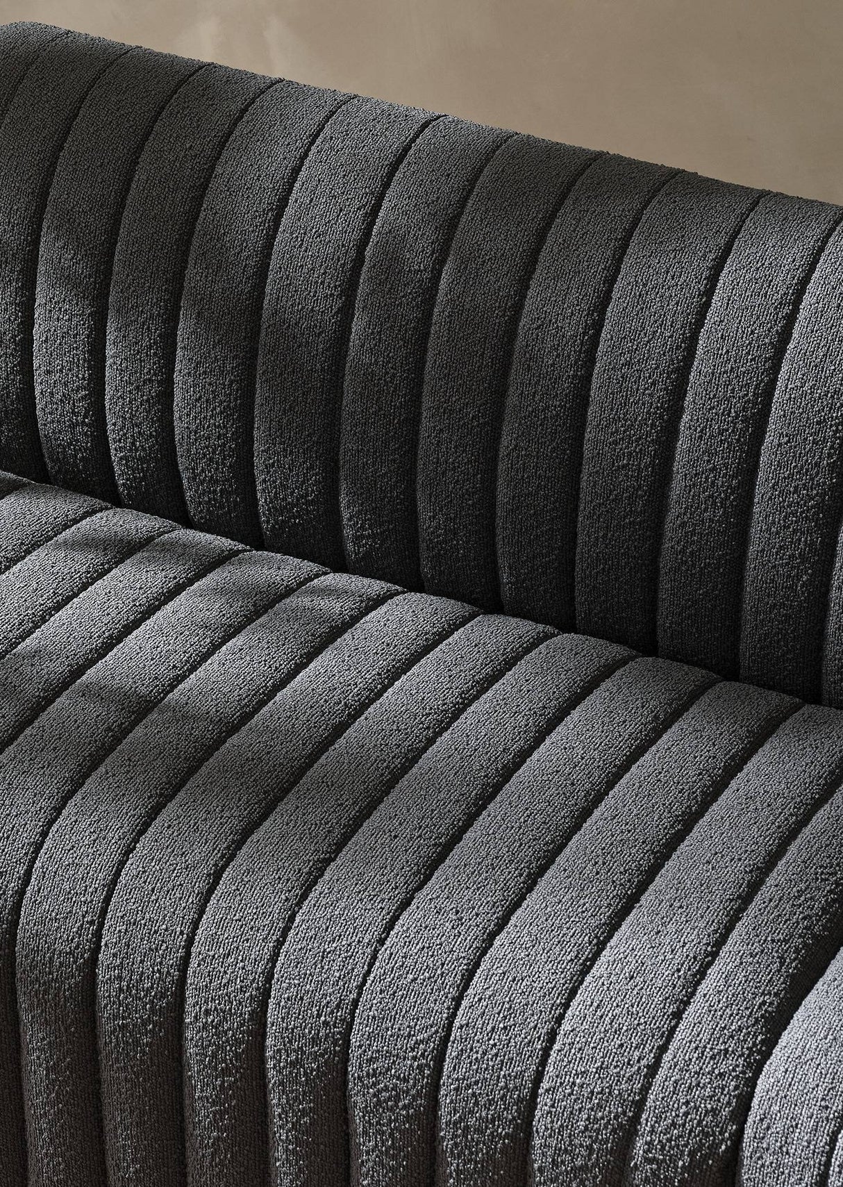 Augustine Dining Banquette, L-Shape in FIQA Boucle Charcoal from Four Hands - Luna Furniture