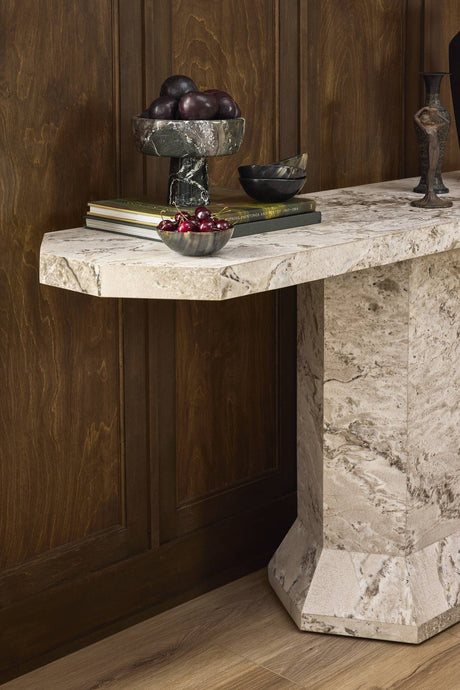 Argos Console Table in Sand Marble from Four Hands - Luna Furniture
