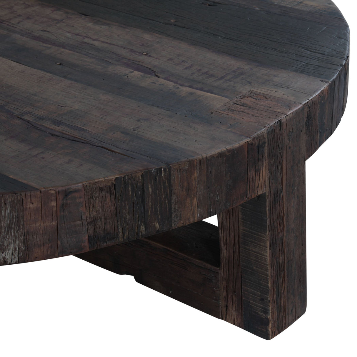 Harbor 58" Coffee Table with Cross Base in Reclaimed Hardwood from Home Trends & Design - Luna Furniture