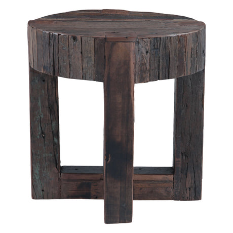 Harbor 24" Side Table with Cross Base in Reclaimed Wood from Home Trends & Design - Luna Furniture