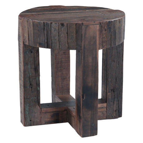 Harbor 24" Side Table with Cross Base in Reclaimed Wood from Home Trends & Design - Luna Furniture