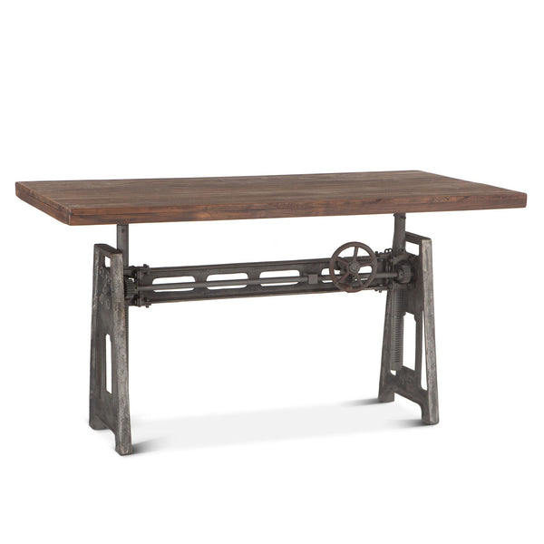 Industrial Loft 60" Adjustable Crank Office Desk in Gray Zinc