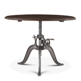 Industrial Loft 48" Adjustable Round Dining Table in Weathered Teak from Home Trends & Design - Luna Furniture