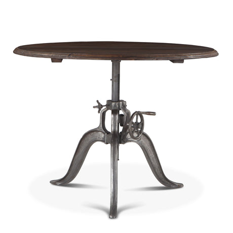 Industrial Loft 48" Adjustable Round Dining Table in Weathered Teak from Home Trends & Design - Luna Furniture