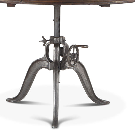 Industrial Loft 48" Adjustable Round Dining Table in Weathered Teak from Home Trends & Design - Luna Furniture