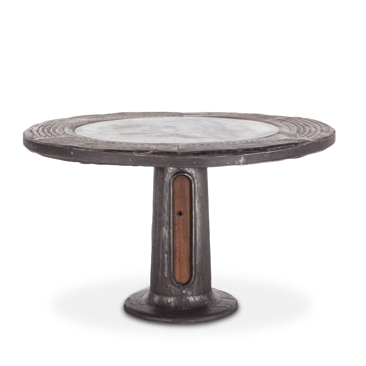 Industrial Loft 55" Wagon Wheel Round Dining Table from Home Trends & Design - Luna Furniture
