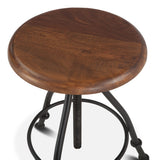 Industrial Loft 13" Adjustable Stool in Walnut from Home Trends & Design - Luna Furniture