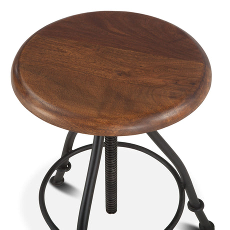 Industrial Loft 13" Adjustable Stool in Walnut from Home Trends & Design - Luna Furniture