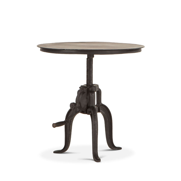 Industrial Loft 24" Adjustable Side Table in Matte Black