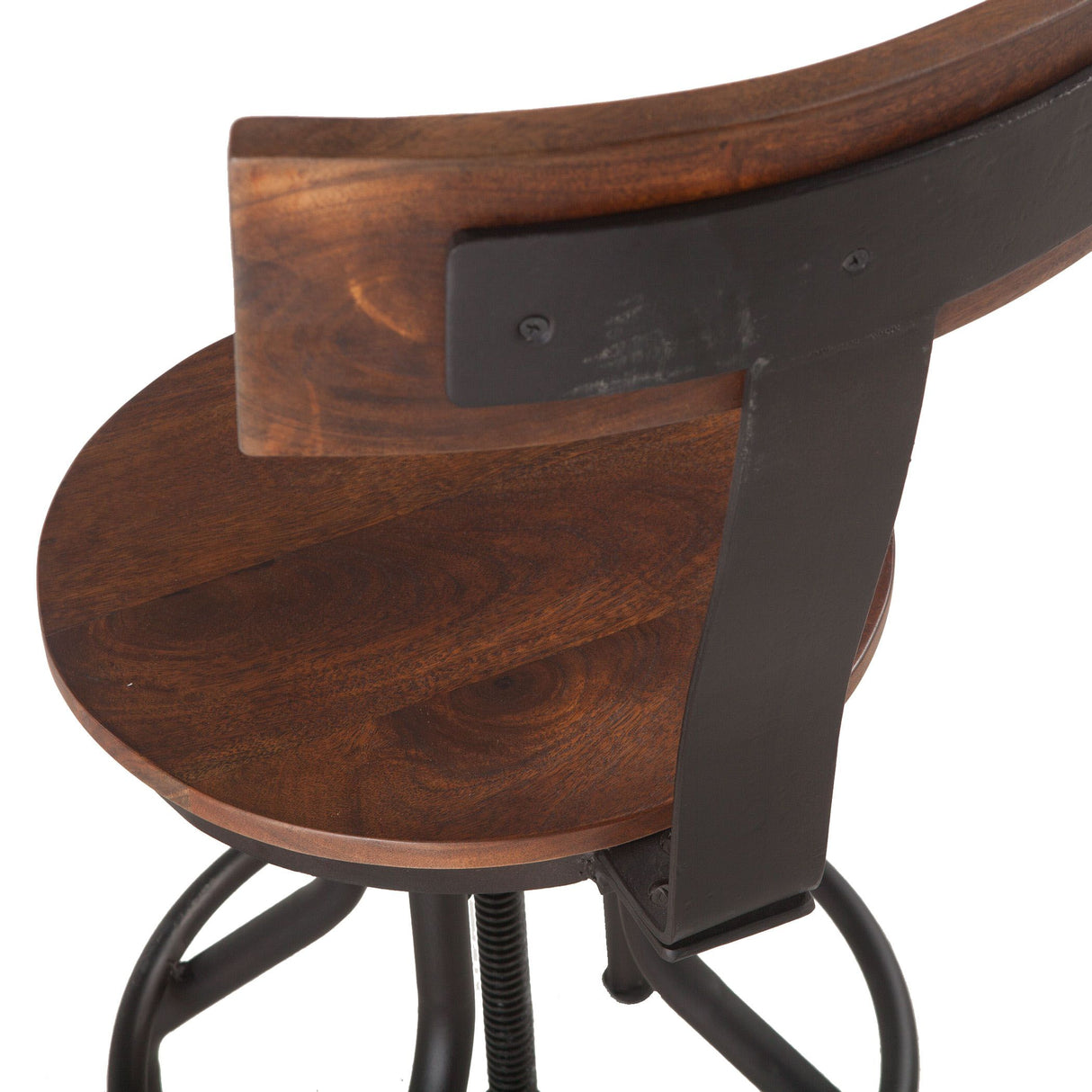 Industrial Modern 15" Adjustable Stool in Walnut, Set of 2 from Home Trends & Design - Luna Furniture