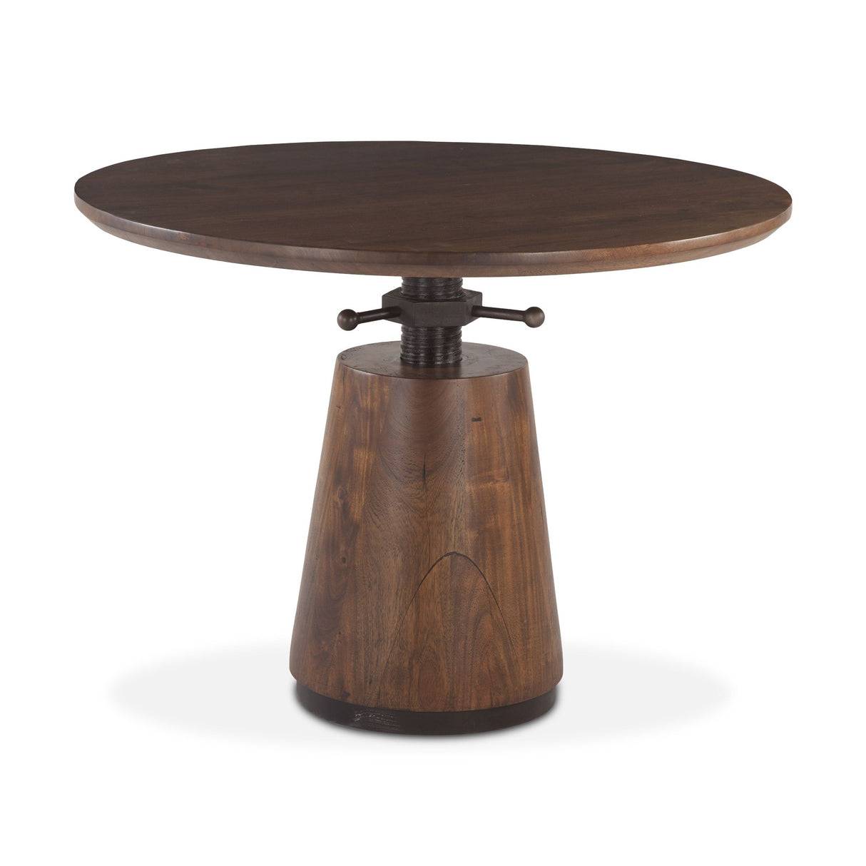 Industrial Modern 40" Round Adjustable Table in Walnut from Home Trends & Design - Luna Furniture