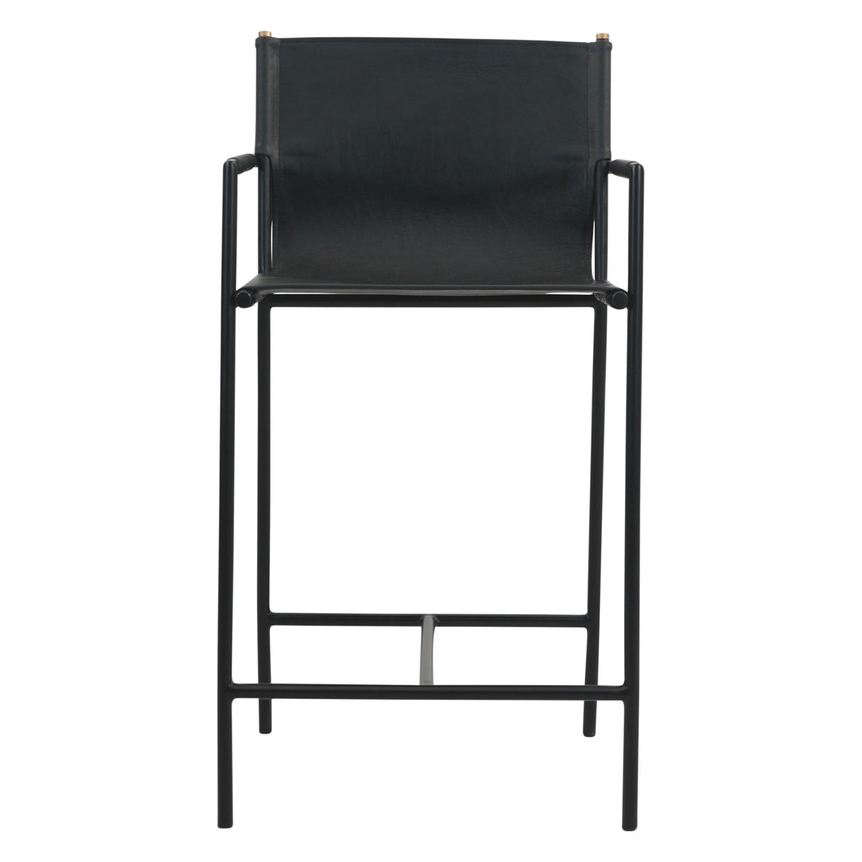 Irvine 20" Counter Armchair in Black Leather and Iron from Home Trends & Design - Luna Furniture