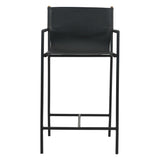 Irvine 20" Counter Armchair in Black Leather and Iron from Home Trends & Design - Luna Furniture