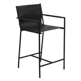 Irvine 20" Counter Armchair in Black Leather and Iron from Home Trends & Design - Luna Furniture