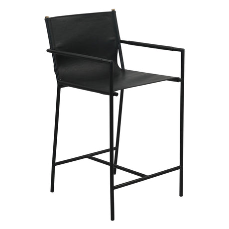 Irvine 20" Counter Armchair in Black Leather and Iron from Home Trends & Design - Luna Furniture