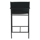 Irvine 20" Counter Armchair in Black Leather and Iron from Home Trends & Design - Luna Furniture