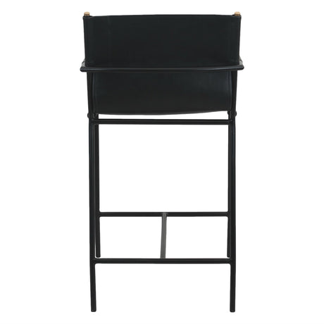 Irvine 20" Counter Armchair in Black Leather and Iron from Home Trends & Design - Luna Furniture