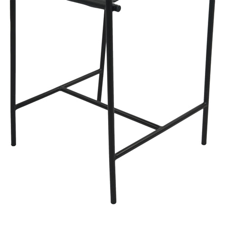Irvine 20" Counter Armchair in Black Leather and Iron from Home Trends & Design - Luna Furniture