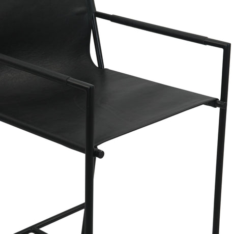 Irvine 20" Counter Armchair in Black Leather and Iron from Home Trends & Design - Luna Furniture
