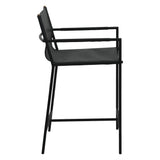 Irvine 20" Counter Armchair in Black Leather and Iron from Home Trends & Design - Luna Furniture