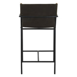 Irvine 20" Counter Armchair in Olive Green Leather and Iron from Home Trends & Design - Luna Furniture