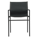 Irvine 20" Dining Armchair in Black Leather and Iron from Home Trends & Design - Luna Furniture