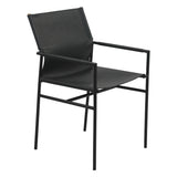 Irvine 20" Dining Armchair in Black Leather and Iron from Home Trends & Design - Luna Furniture