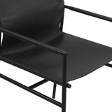 Irvine 20" Dining Armchair in Black Leather and Iron from Home Trends & Design - Luna Furniture